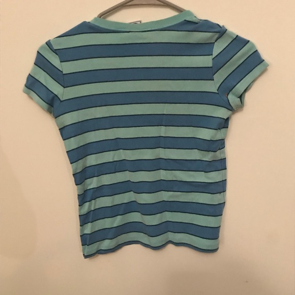 Retro Blue Striped T-Shirt - Picture 2 of 3